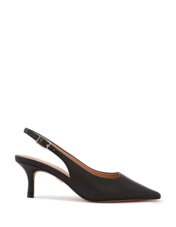 Mella Black Leather Slingback