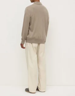 Mens Cashmere Polo Ash Grey