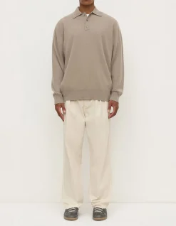 Mens Cashmere Polo Ash Grey