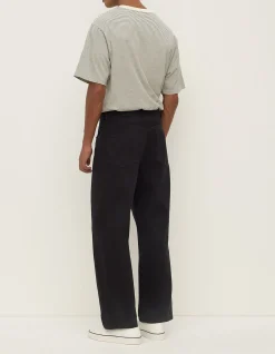 Mens Relaxed True Black Cotton Denim Jeans