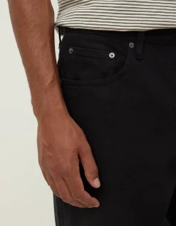 Mens Relaxed True Black Cotton Denim Jeans