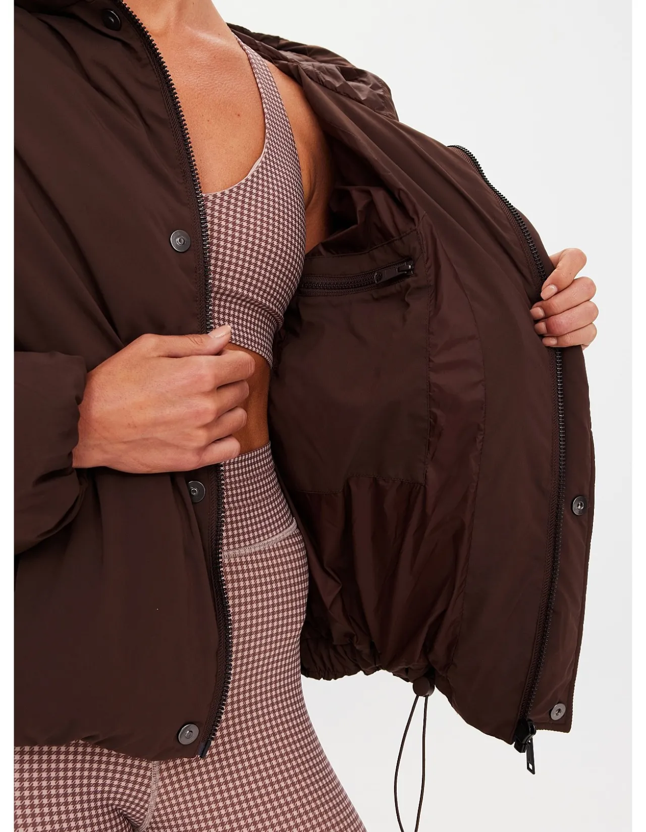 Mercer Cocoa Recycled Hooded Puffer Jacket