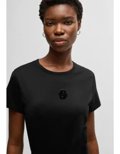 Mercerised-Cotton T-Shirt with Double B Monogram