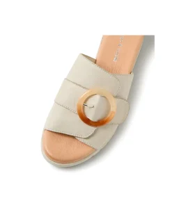 Merials Ring Buckle Leather Slides