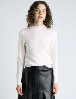MERINO CASHMERE BLEND MOCK NECK KNIT