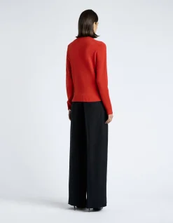 MERINO CASHMERE BLEND MOCK NECK KNIT