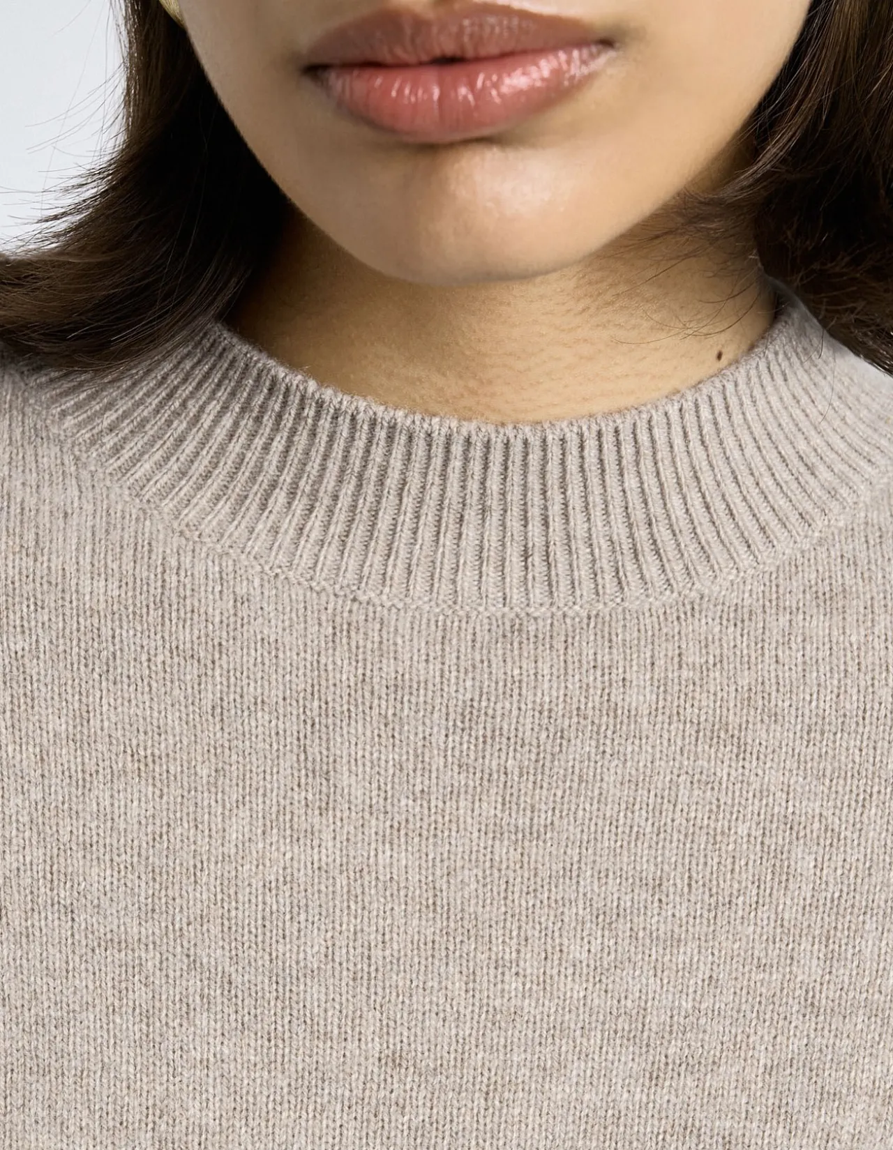 MERINO CASHMERE BLEND MOCK NECK KNIT