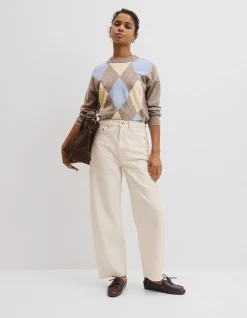 Merino Long Sleeve Argyle Knit