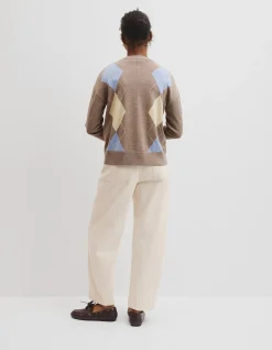 Merino Long Sleeve Argyle Knit