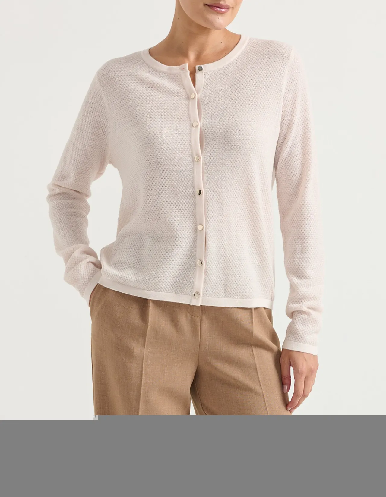 MERINO TEXTURED BUTTON UP CARDIGAN