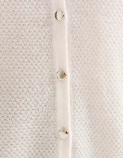 MERINO TEXTURED BUTTON UP CARDIGAN