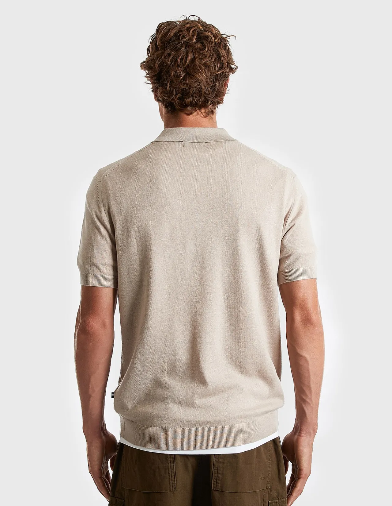 MERINO WOOL BLEND SS KNIT POLO OFF WHITE