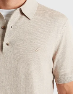 MERINO WOOL BLEND SS KNIT POLO OFF WHITE
