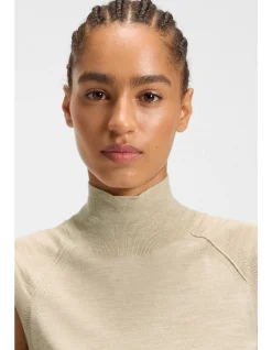 Merino-wool top with mock neck