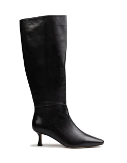 Mia Black Leather Knee High Boot