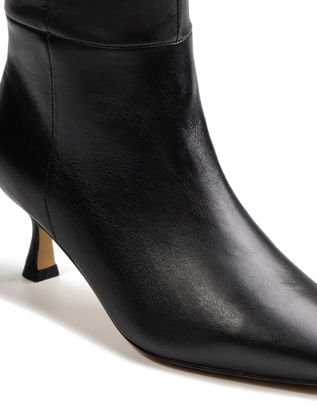 Mia Black Leather Knee High Boot
