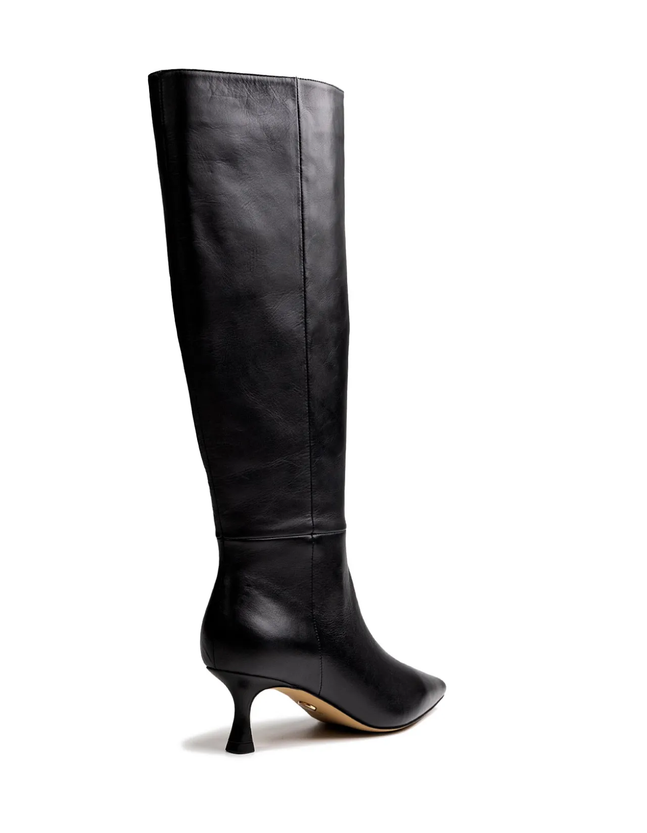 Mia Black Leather Knee High Boot