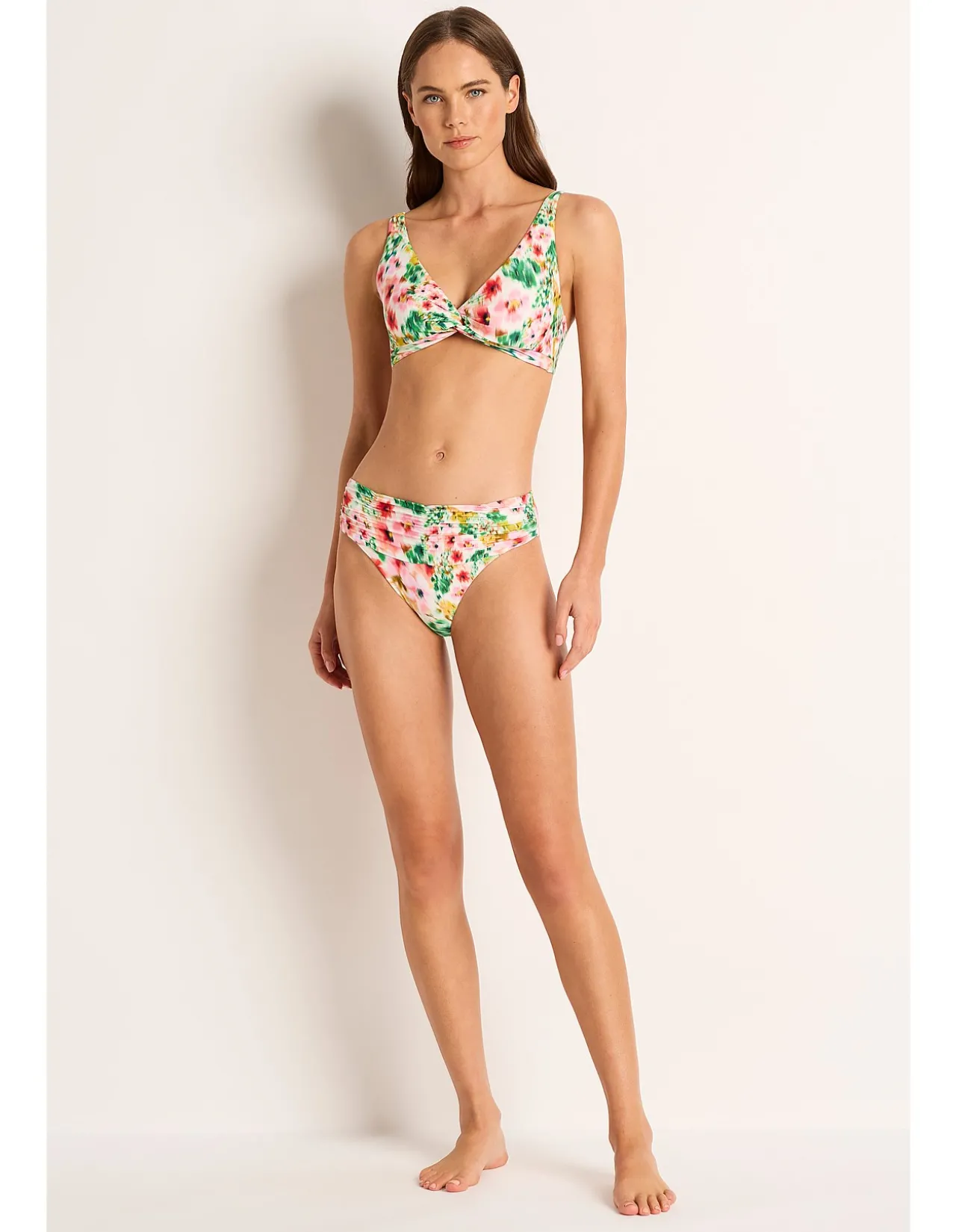 Mid Rise Ruched Pant