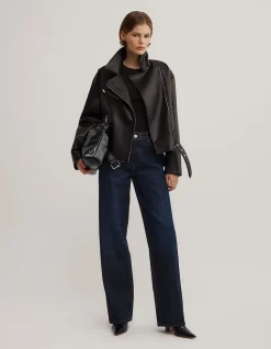 Mid Rise Straight Jeans