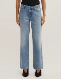Mid Rise Straight Jeans