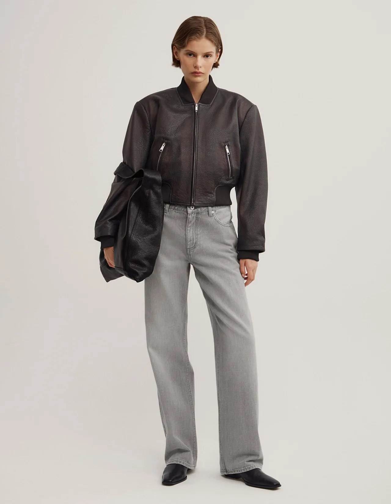 Mid Rise Straight Jeans