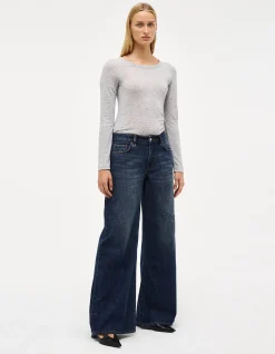 Milla Wide Mid Rise Rigid Wide Leg Jeans