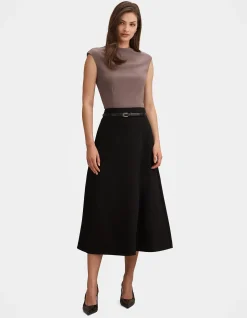 MILLIE BELTED MIDI SKIRT