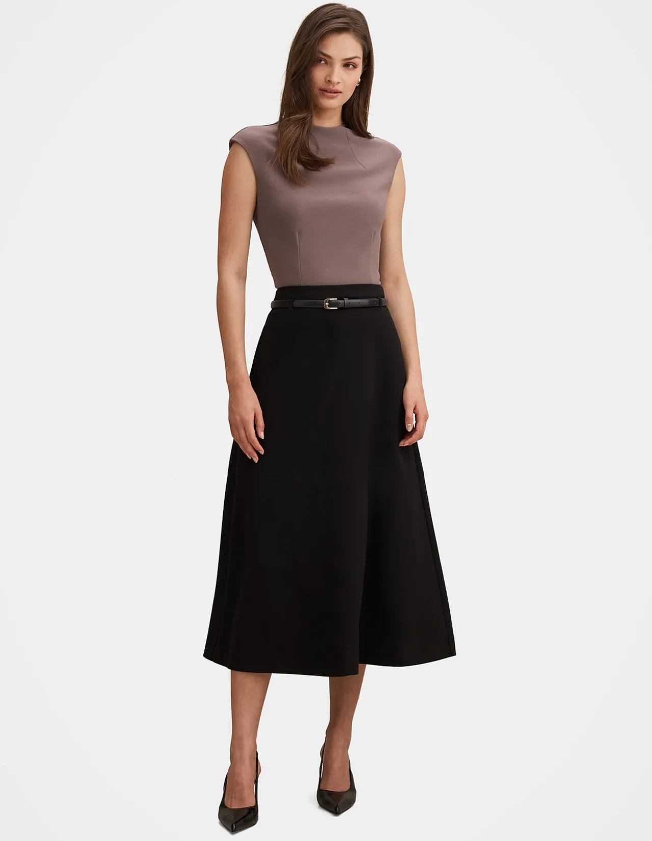 MILLIE BELTED MIDI SKIRT