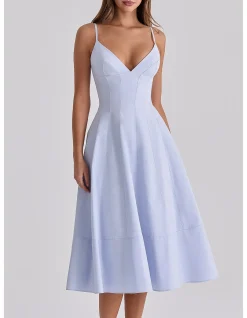 MILLIE LACE UP MIDI SUNDRESS