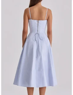 MILLIE LACE UP MIDI SUNDRESS