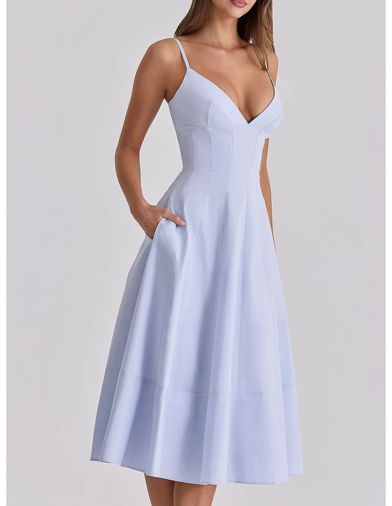 MILLIE LACE UP MIDI SUNDRESS