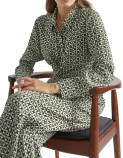 Mini Geo Wrap Shirt With Retro Geometric Print