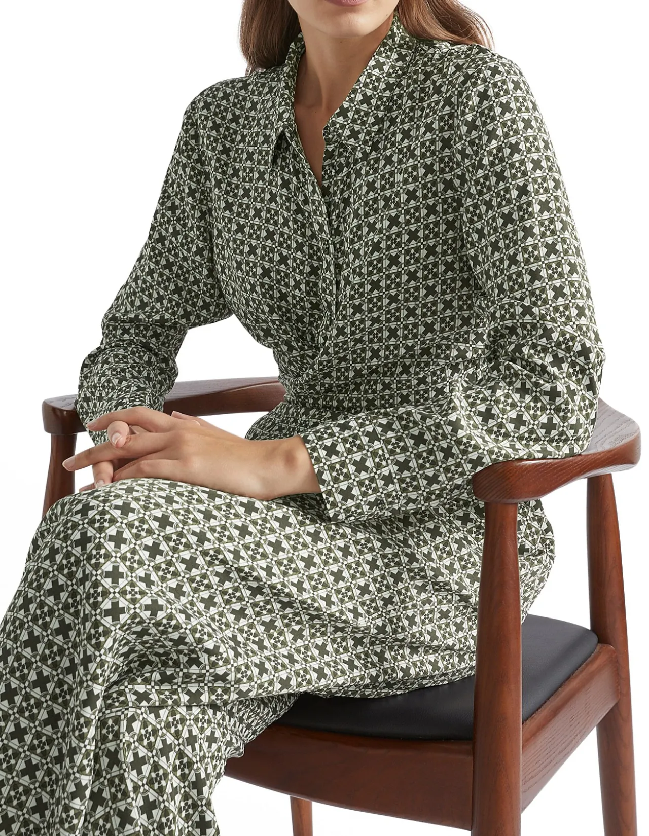Mini Geo Wrap Shirt With Retro Geometric Print