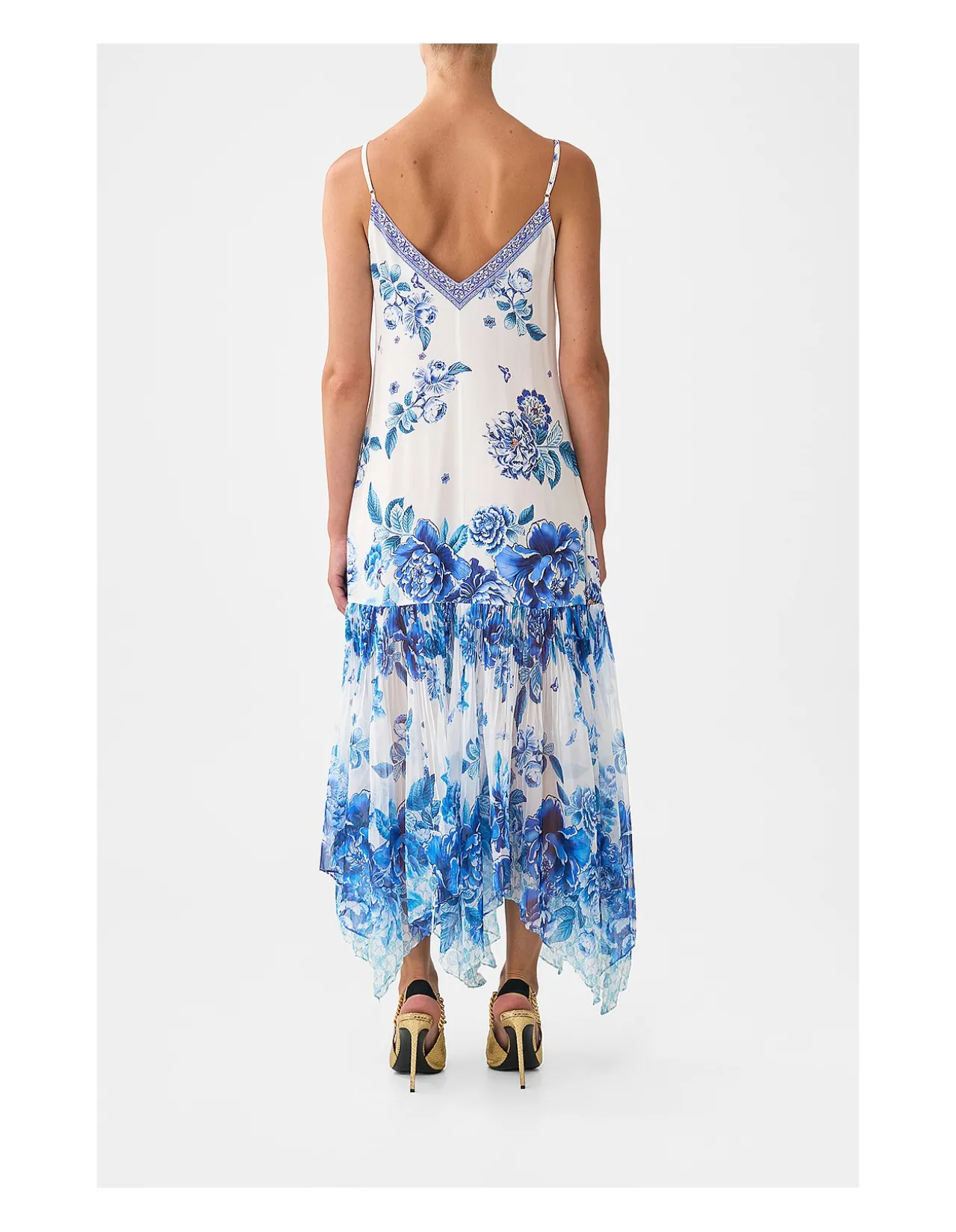 MINIMAL SLIP WITH PLEATED CHIFFON SKIRT