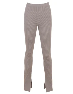 Mitzi Taupe Ribbed Knit Leggings