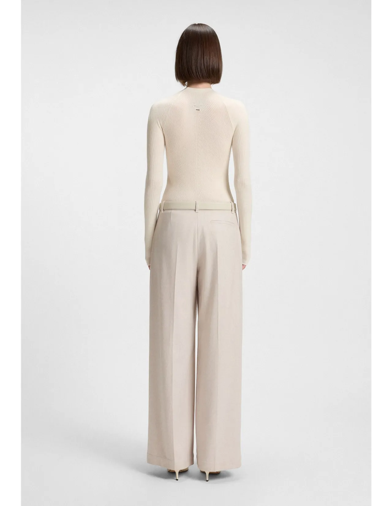 Mixed-ribbing sweater in virgin wool