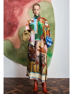 MLAK SILK MIDI DRESS