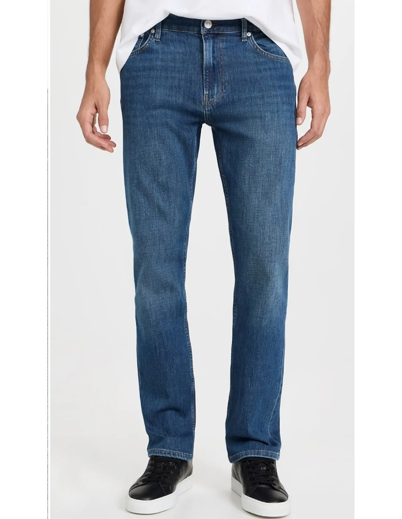Modern Straight Mid Rise Stretch Denim Jeans