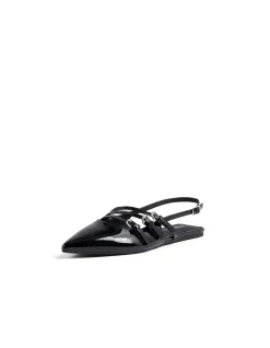Moena Patent Triple Strap Pointed Flats