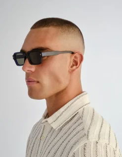 MOUNT LAWLEY BLUE RECTANGLE SUNGLASSES