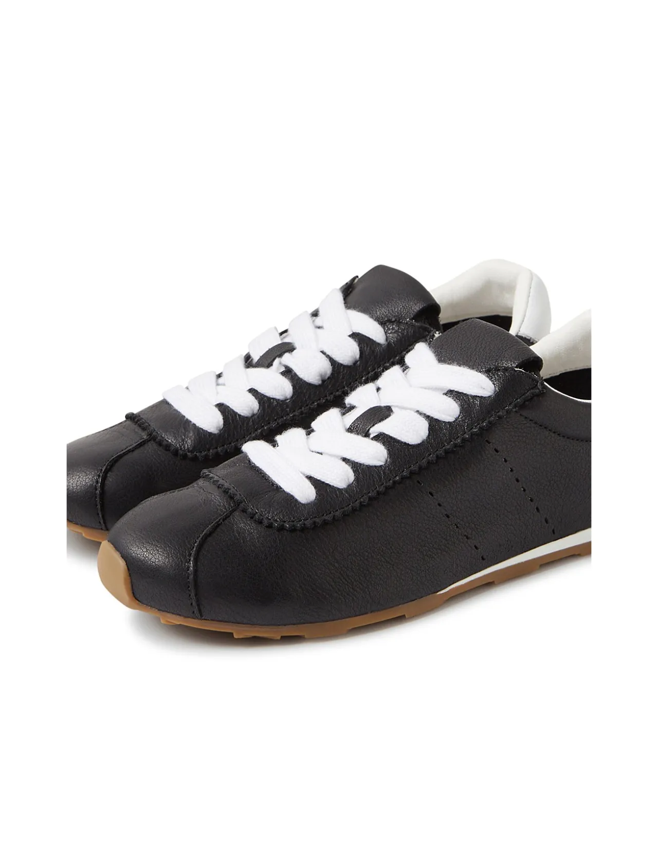 Mousi Retro Lace Up Leather Sneakers