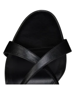 MULAZEE CROSS 100MM KID LINING BLACK SANDALS