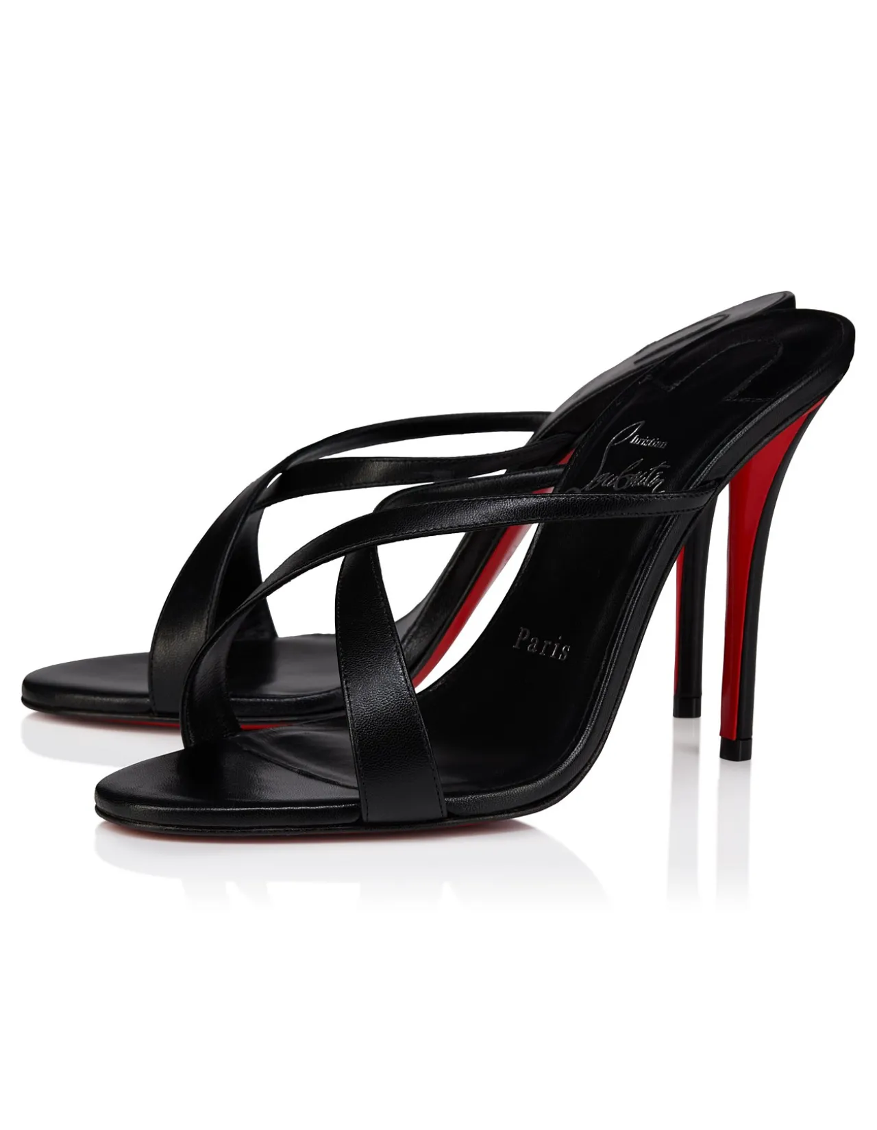 MULAZEE CROSS 100MM KID LINING BLACK SANDALS