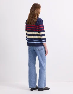 MULTI STRIPE HAFT SLEEVE MERCERISED TEE