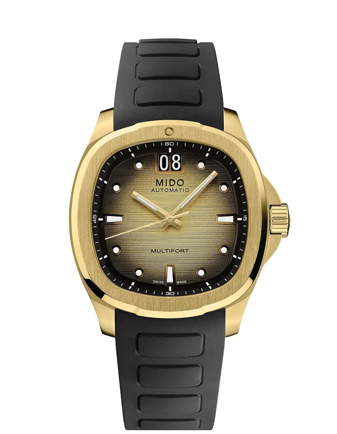 Mutifort TV Yellow Gold PVD Black Dial