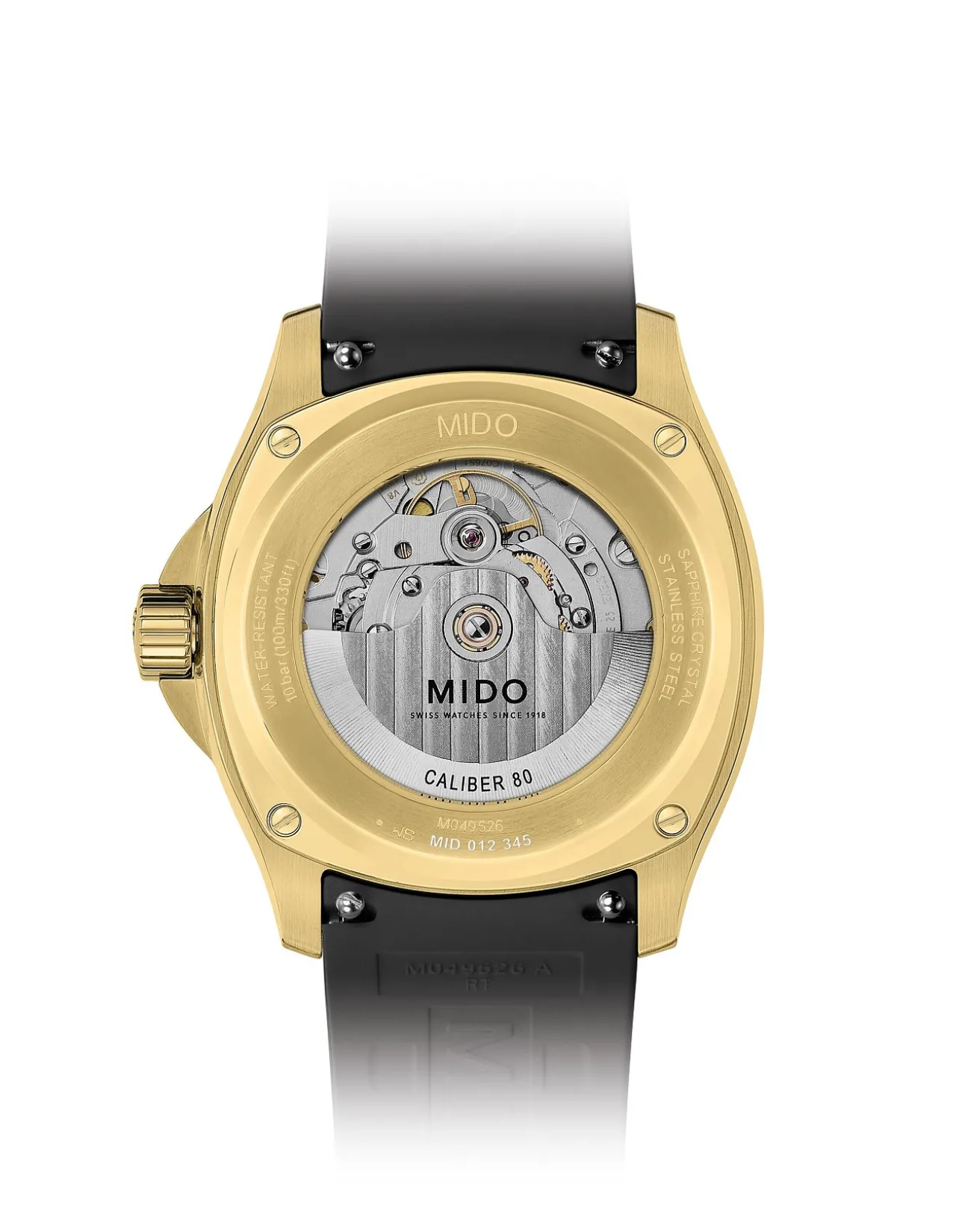 Mutifort TV Yellow Gold PVD Black Dial