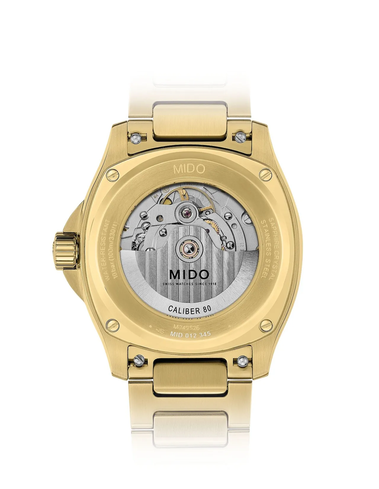 Mutifort TV Yellow Gold PVD Black Dial