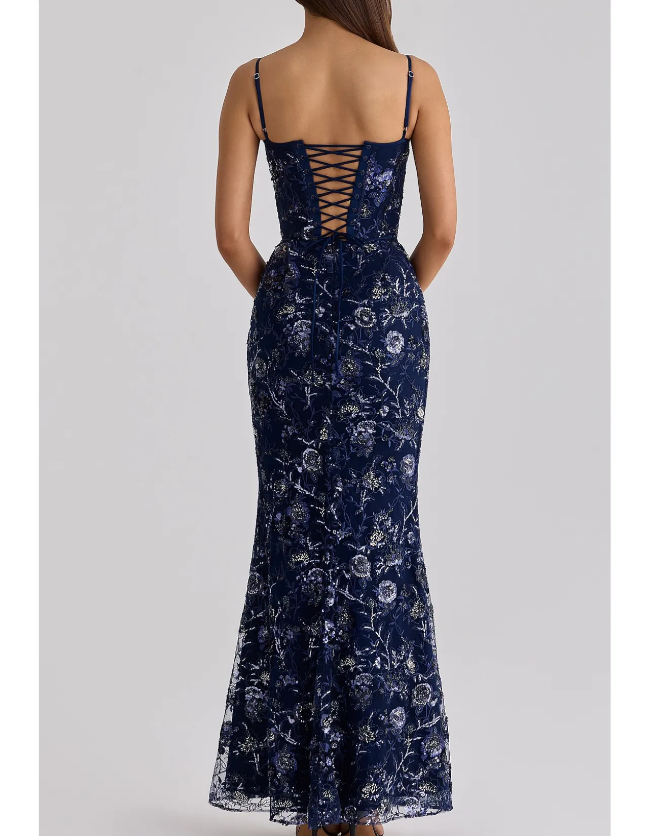 NAIMA'HAND BEADED CORSET MAXI DRESS