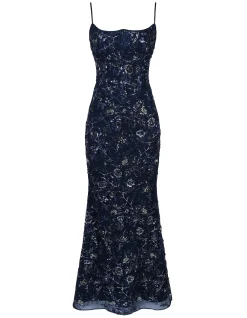 NAIMA'HAND BEADED CORSET MAXI DRESS