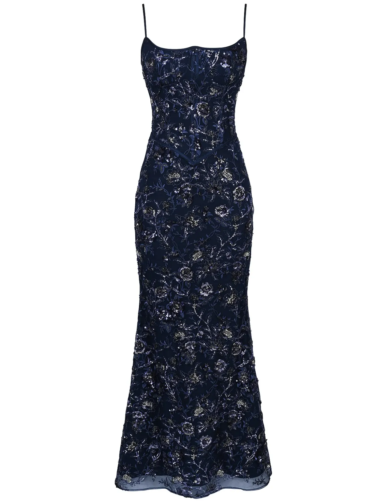 NAIMA'HAND BEADED CORSET MAXI DRESS
